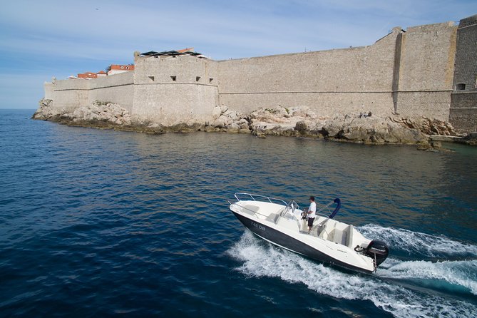 4h trip from Dubrovnik to the Elafiti islands with Quicksilver 675 boat - The Blue Cave and the appeal of a short swim
