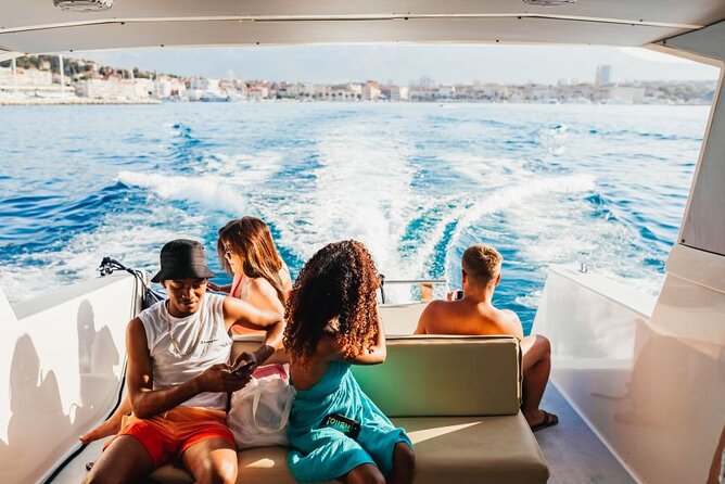 Blue Cave and Hvar 5 Islands full-day Speedboat Tour from Split - Leaving Split on a fast open-sided boat