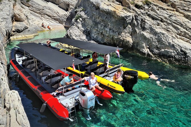 Blue Cave & Hvar, 5 Islands Speedboat with Luxury Seats in Shade - Komiža, a working port with a film connection
