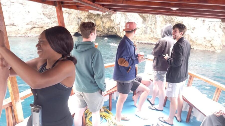 Elaphite Islands Cruise with Local Gastronomy at Captain's H - Koločep’s Blue Cave: swim first, wonder second
