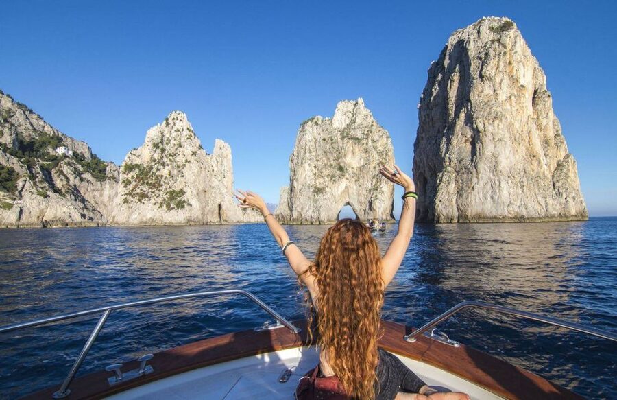 From Amalfi: Li Galli and Capri Islands Boat Tour - Capri’s grottoes from the sea