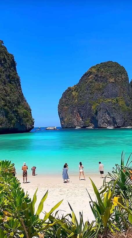From Koh Phi Phi island and 7 Islands Long Tail Boat Trip - Loh Samah Bay and the approach to Maya Bay