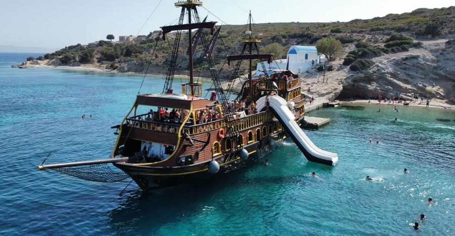 From Kos: 3-Island Pirate Cruise with Lunch and Waterslide - The 55-minute crossing to Pserimos