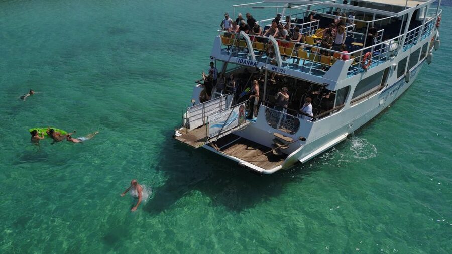 From Ouranoupoli: Blue Lagoon Two Island Cruise - Guides, languages, and accessibility