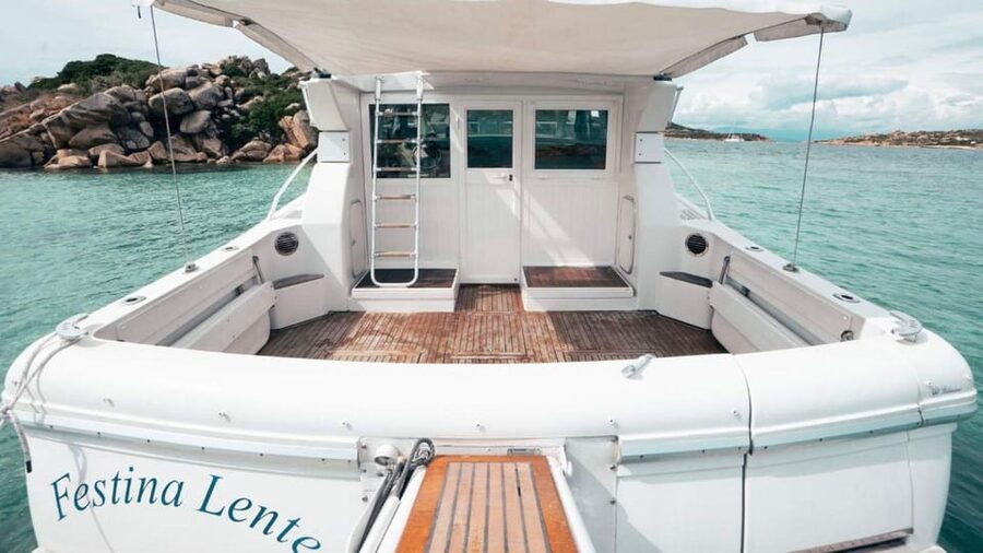 From Palau: La Maddalena Archipelago Yacht Tour with Lunch - Cala Corsara: two hours at Spargi