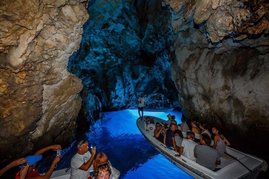 From Split: Blue Cave, Hvar, Mamma Mia, 5 Islands boat Tour - Budikovac Blue Lagoon: the main swim stop