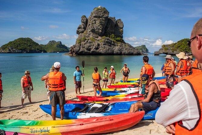 Full-Day 42 Islands Angthong National Marine Park Tour - Snorkeling above coral and colorful fish
