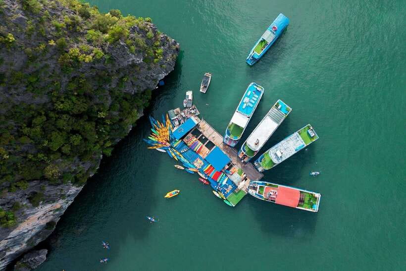 Full Day Boat Tour explore Cat Ba Archipelago & Lan Ha Bay - Lunch on board among the limestone islands