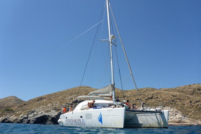 Island Hopping: Santorini Catamaran Charter Cruise with a skipper - What the strongest crew service looks like