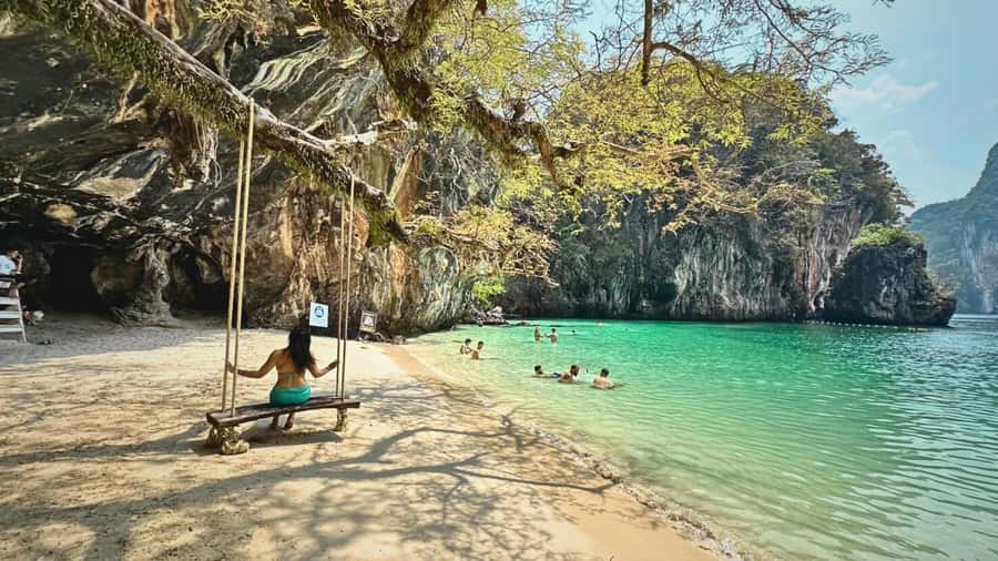 Krabi: 4 Islands & Ko Hong Private Long-tail Boat Tour - Thale Waek and the sandbar between Tup and Mor