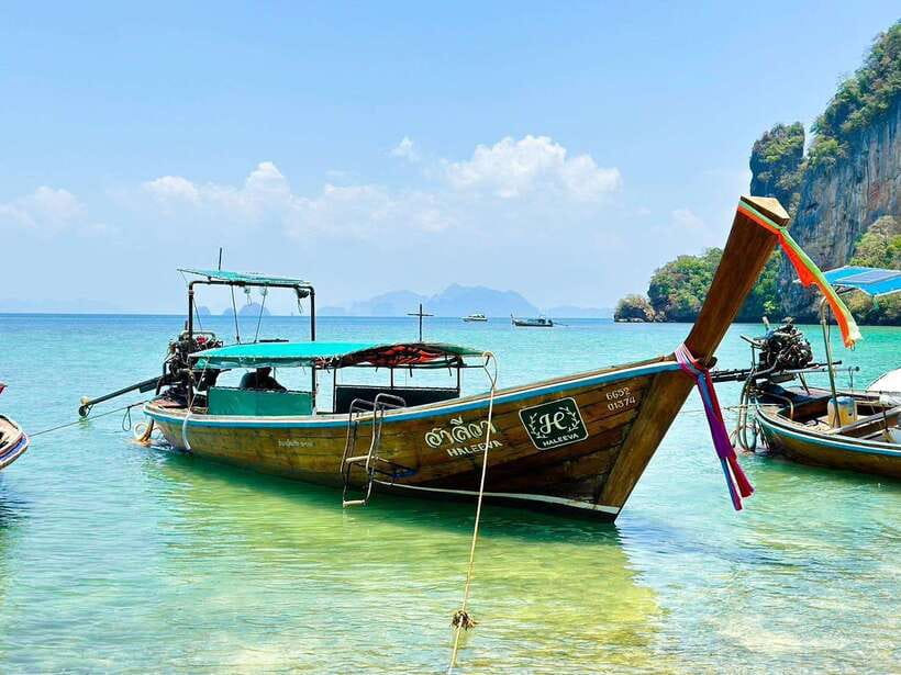 Krabi:Day Trip 4 Islands by Premium Longtail Boat with Lunch - Koh Tup and the sandbar at low tide