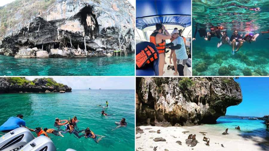Krabi: Phi Phi Early Bird & 4 Island by Speedboat with Lunch - Chicken Island, Talay Waek, and Koh Poda