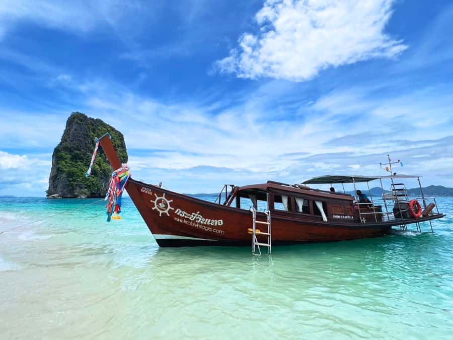 Krabi: Private 4 Islands Longtail Boat Tour With Cave Visit - Thale Waek and the three-island sandbar