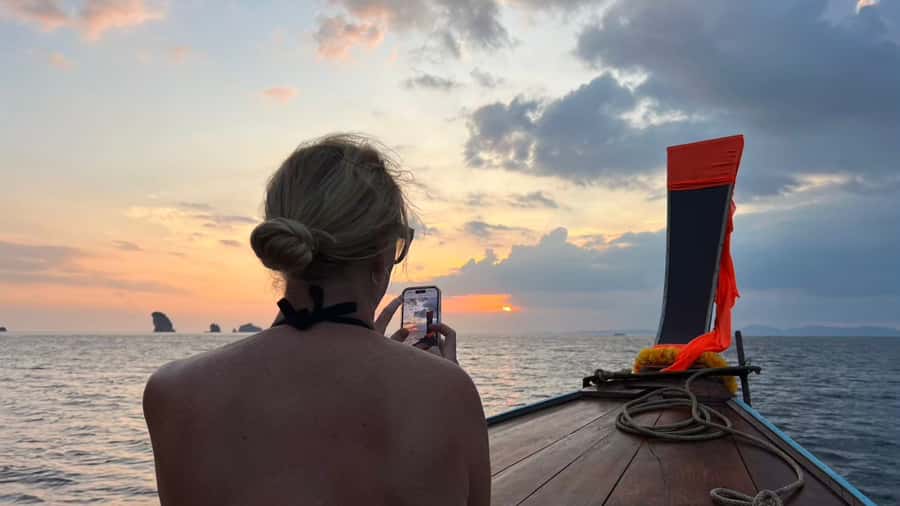 Krabi: Private Long Tail Boat to the 4 Islands - Chicken Island for snorkeling and the famous rock profile