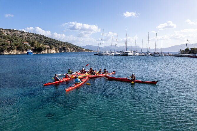 Lefkada:Nydri, Scorpios Kayak Odyssey Island Hopping - Paddling toward Madouri, the poet’s island
