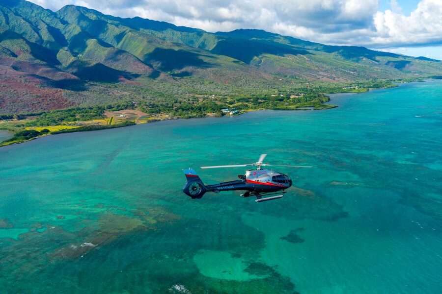 Maui: 3-Island Hawaiian Odyssey Helicopter Flight - Lanai and the view toward Shipwreck Beach