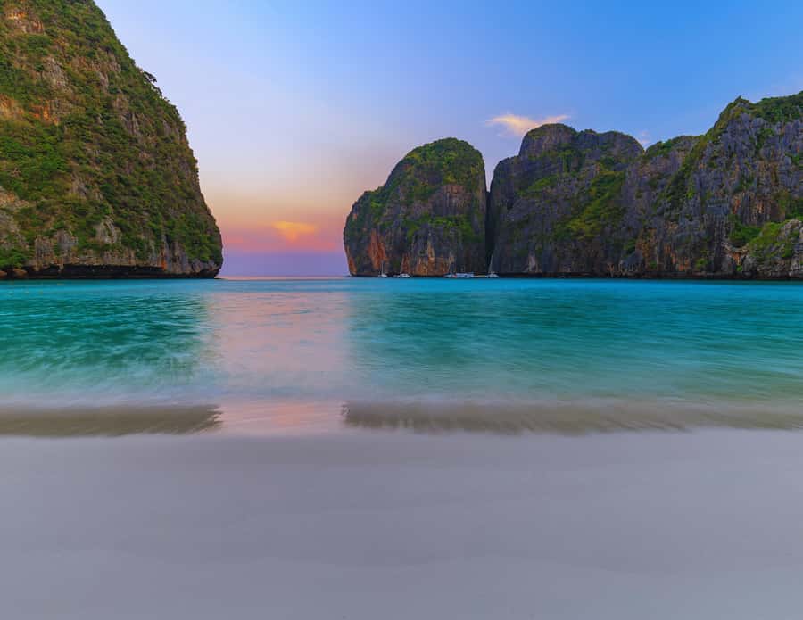 Phi Phi & 4 Islands sunset tour plus bioluminescent plankton - Viking Cave and Monkey Beach from the boat