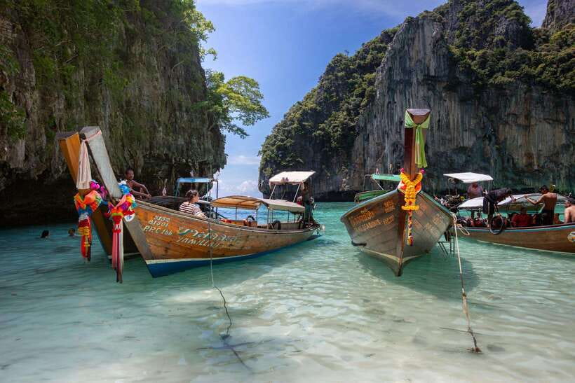 Phi Phi: 7 Island Day Tour by Longtail Boat - Monkey Beach and Viking Cave: quick first stops