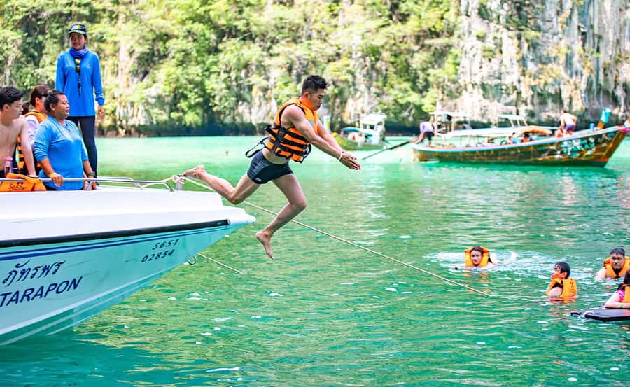 Phuket: Maya Beach, Bamboo Island, & Phi Phi Islands Tour - Viking Cave is a short scenic stop