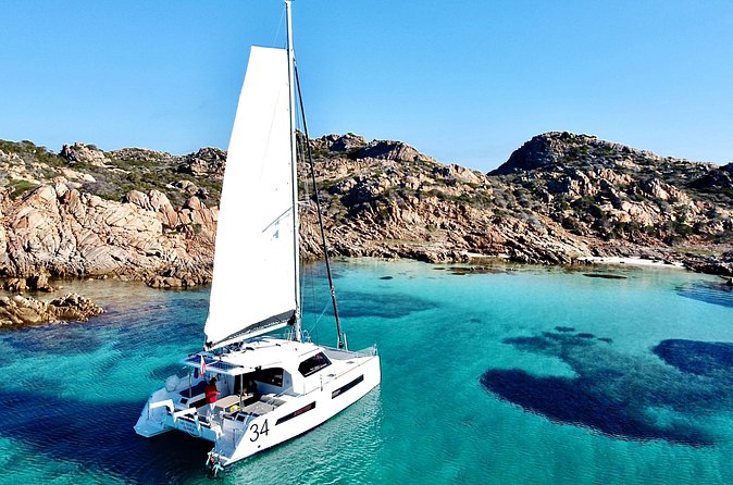 PREMIUM catamaran excursion archipelago of La Maddalena - Swimming, snorkeling, and beach time