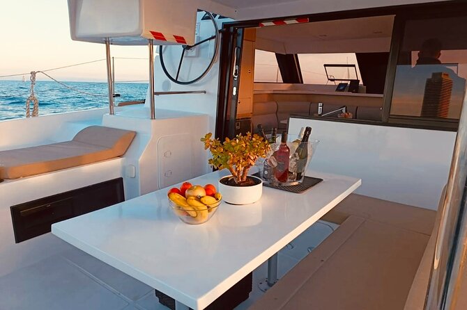 PREMIUM catamaran excursion archipelago of La Maddalena - Sardinian lunch, coffee, wine, and fruit