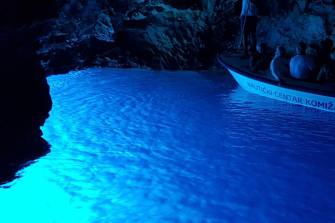 Unique Blue Cave and 5 islands tour from Trogir and Split - Entering the Blue Cave on Bisevo